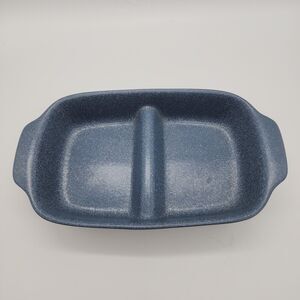 Azul Portugal Speckle Blue Casserole Dish Ceramic Bakeware WSP 12x6.5" Vintage